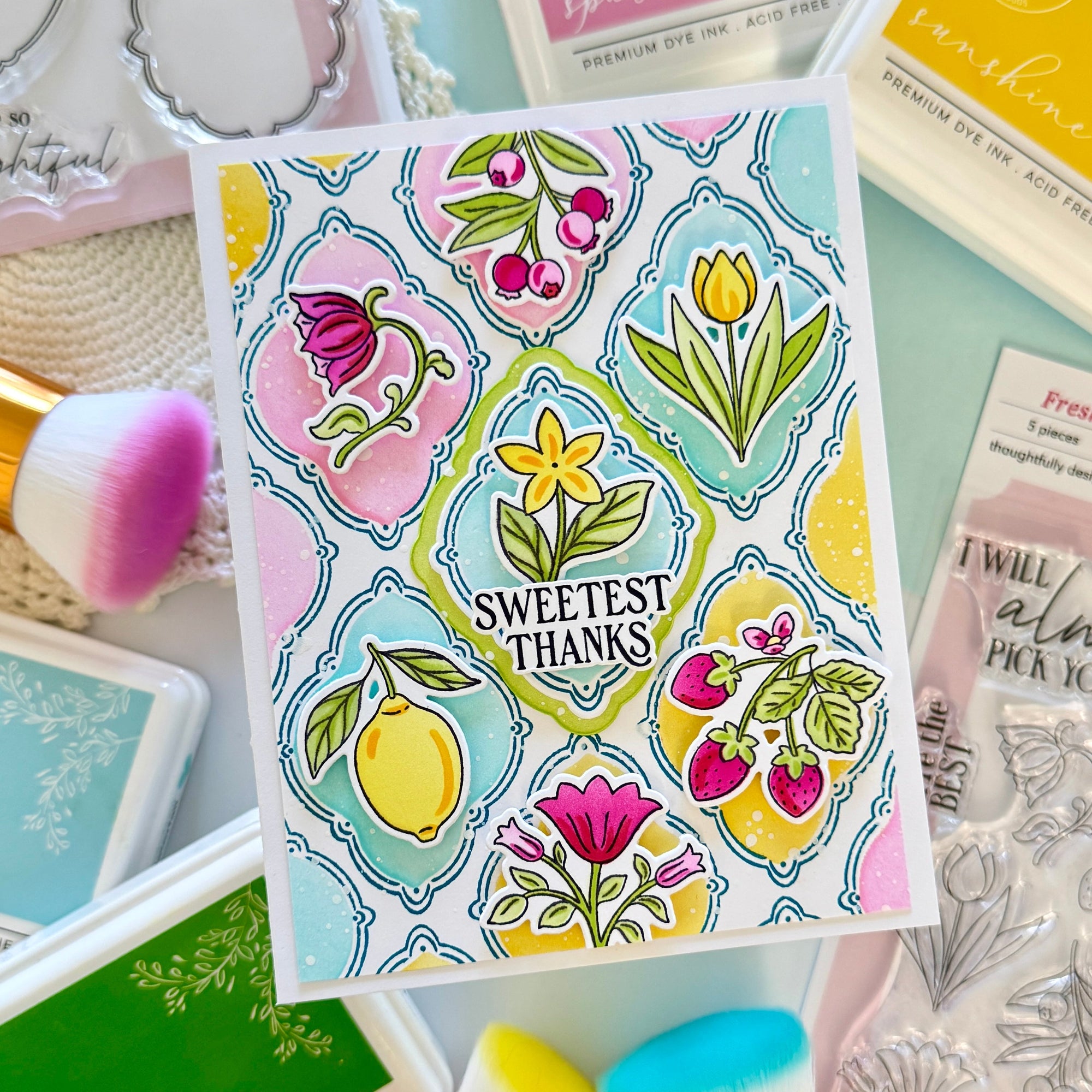 Pinkfresh Studio - Stencils - Freshly Picked-ScrapbookPal