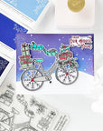 Pinkfresh Studio - Stencils - Holiday Bicycle-ScrapbookPal