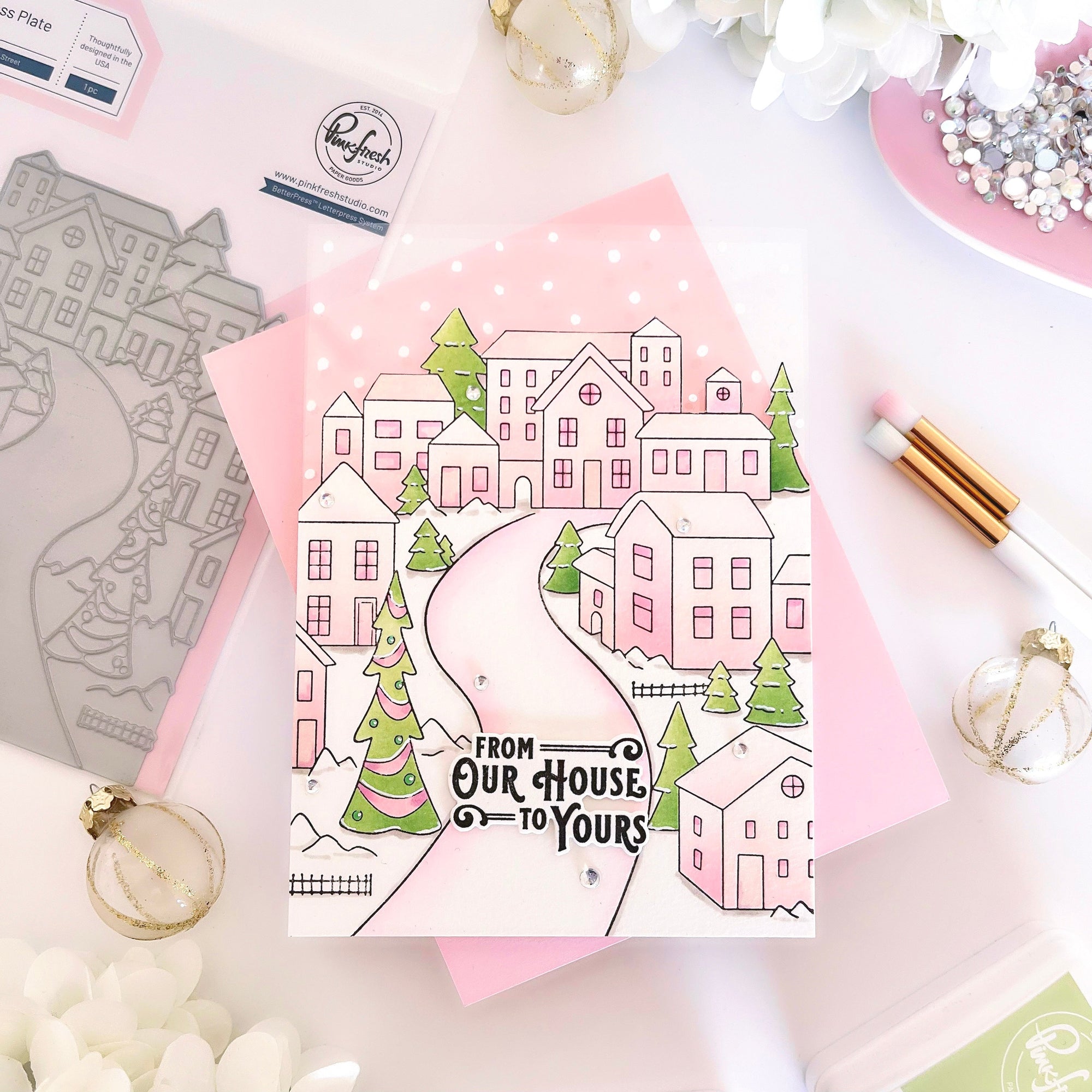 Pinkfresh Studio - Stencils - Holiday Street-ScrapbookPal