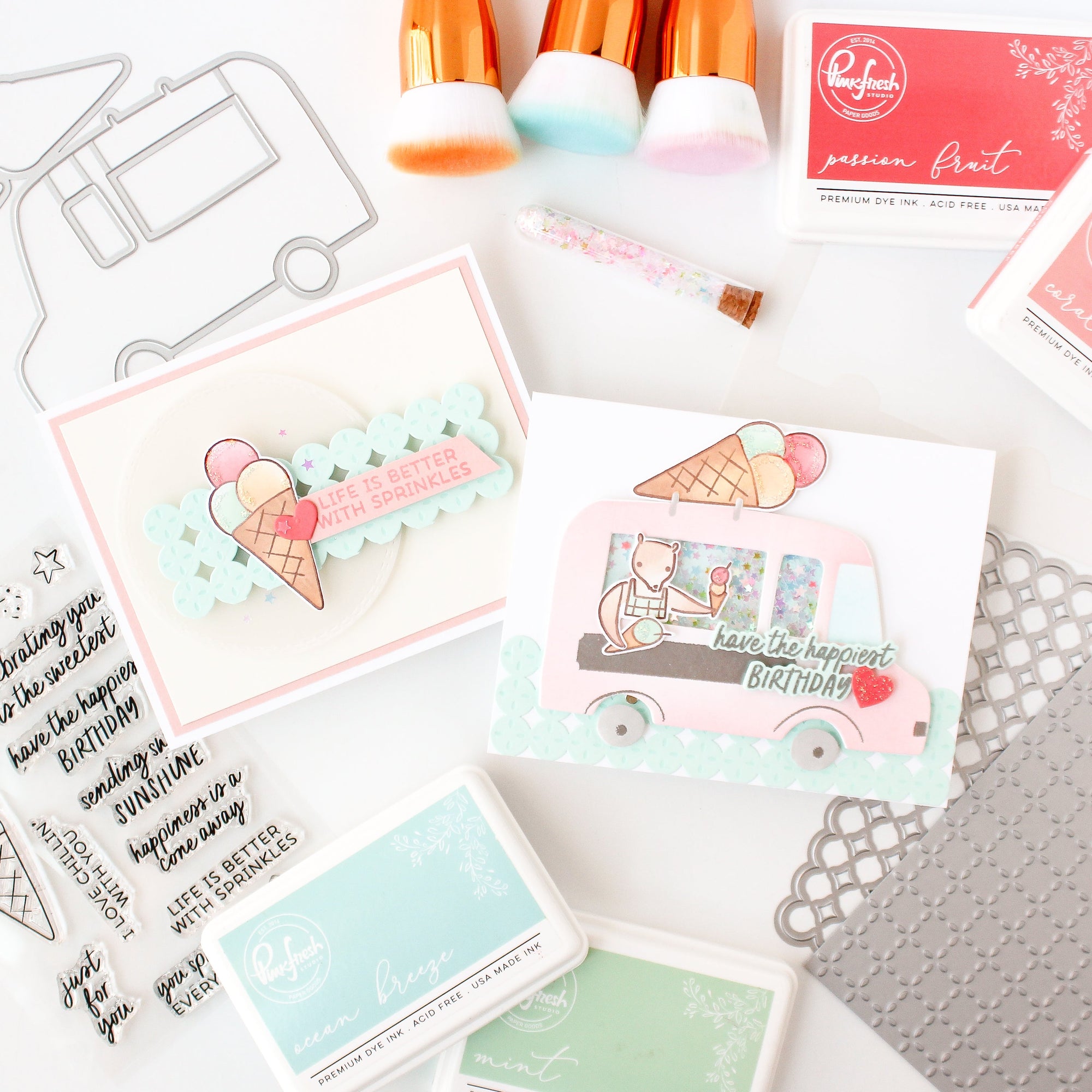 Pinkfresh Studio - Clear Stamps - Ice Cream Truck-ScrapbookPal