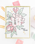 Pinkfresh Studio - Stencils - Magnificent Magnolia-ScrapbookPal