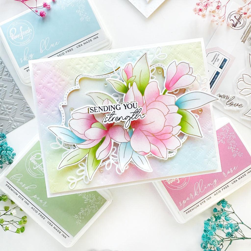 Pinkfresh Studio - Stencils - Magnificent Magnolia-ScrapbookPal
