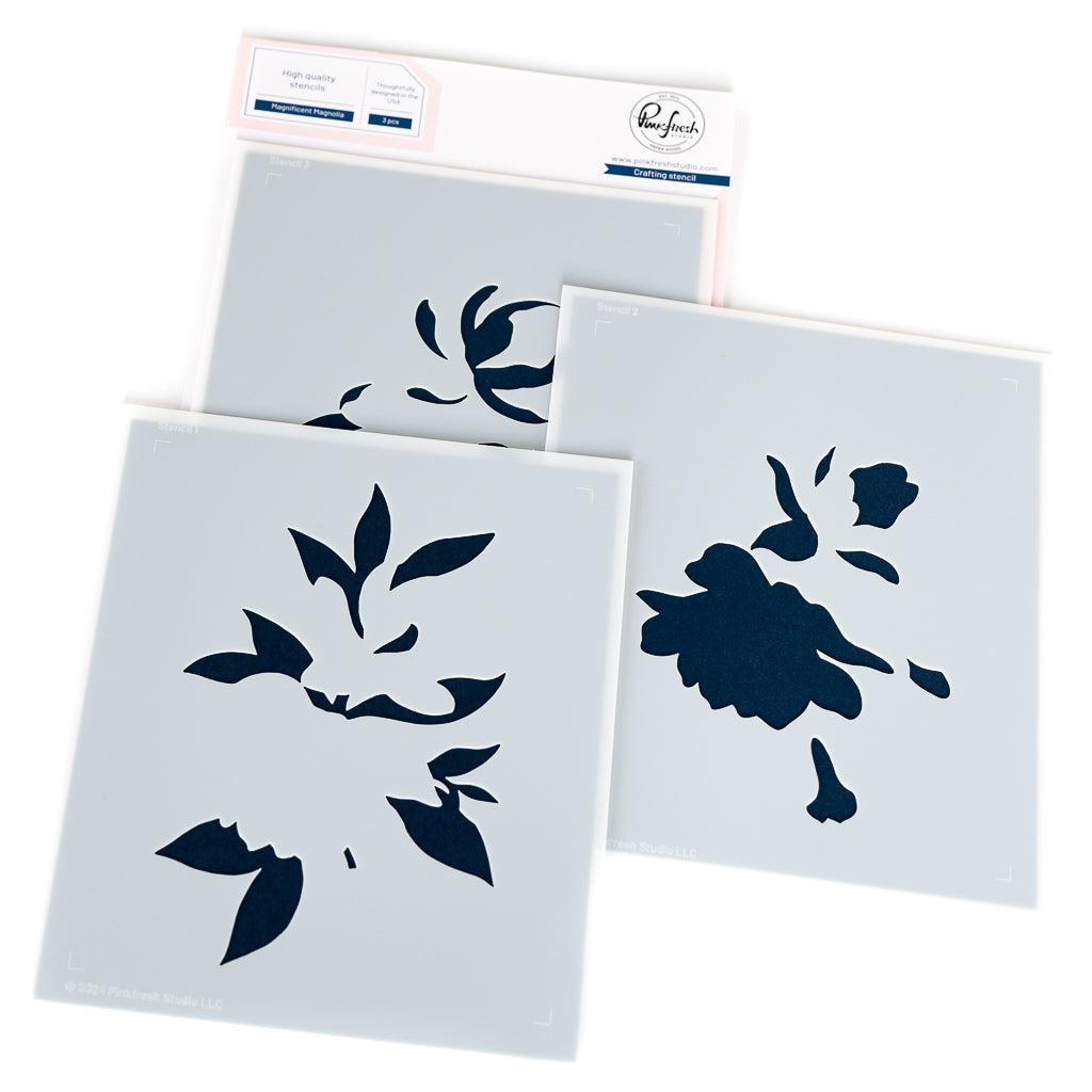 Pinkfresh Studio - Stencils - Magnificent Magnolia-ScrapbookPal