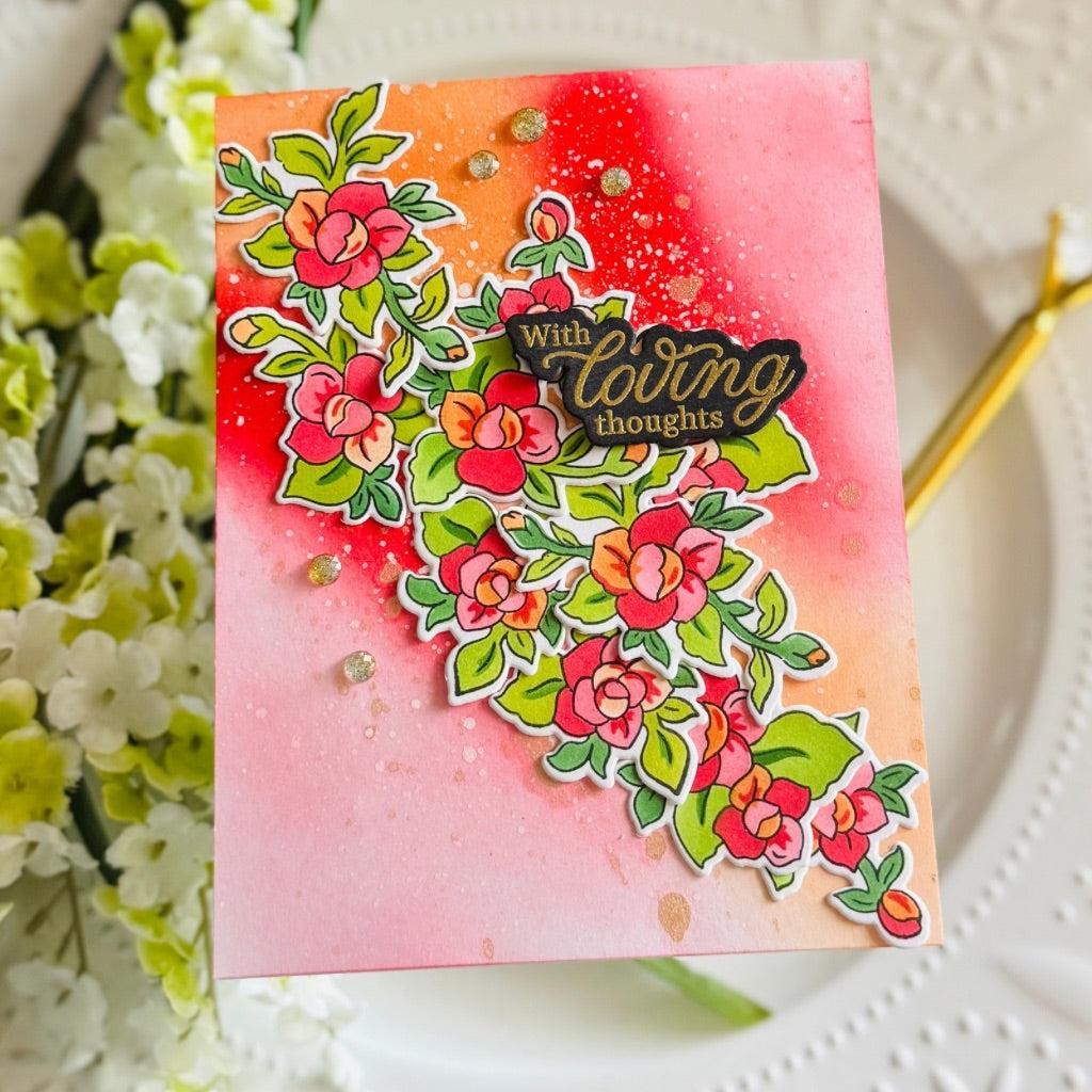 Pinkfresh Studio - Stencils - Petal Poise-ScrapbookPal