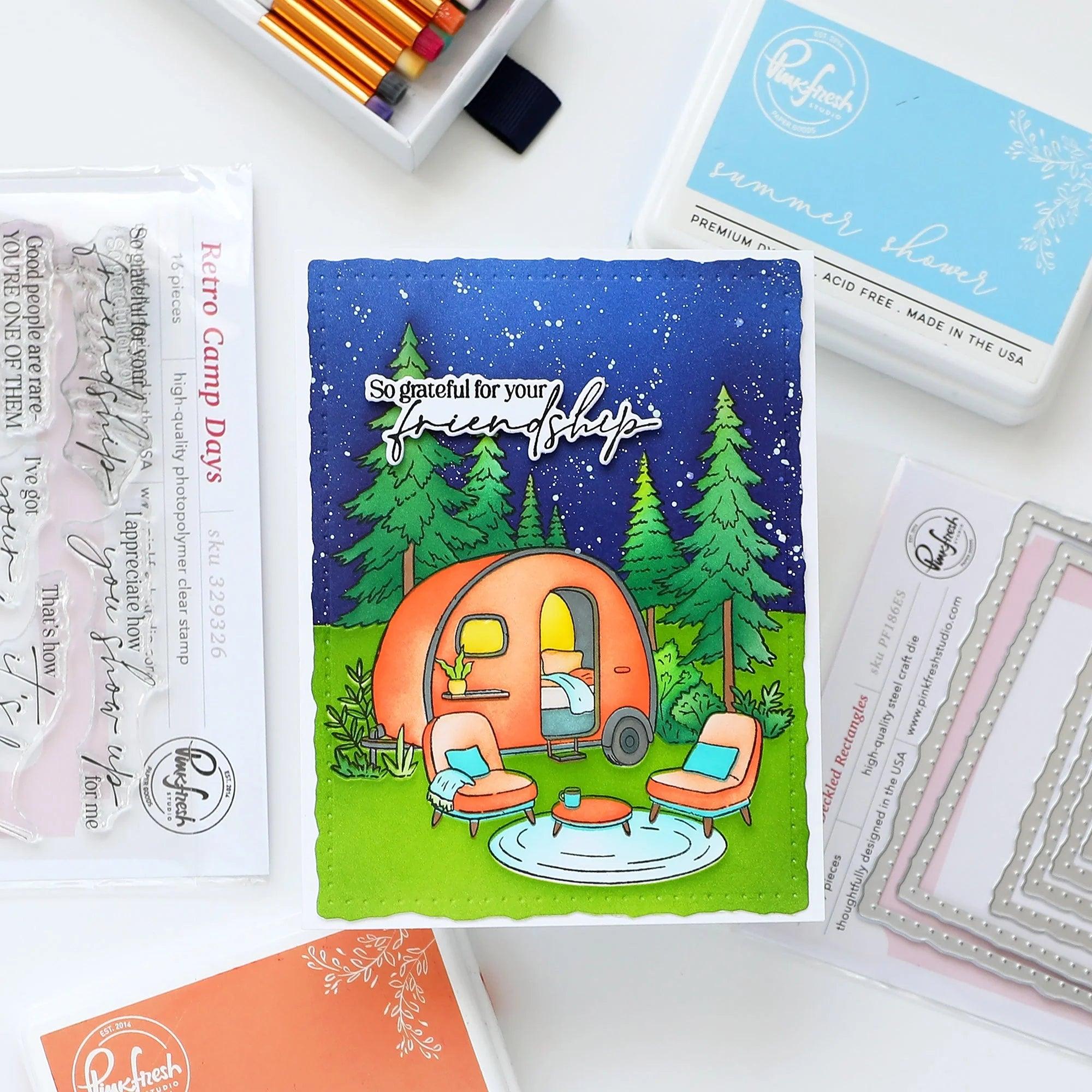 Pinkfresh Studio - Stencils - Retro Camp Days-ScrapbookPal