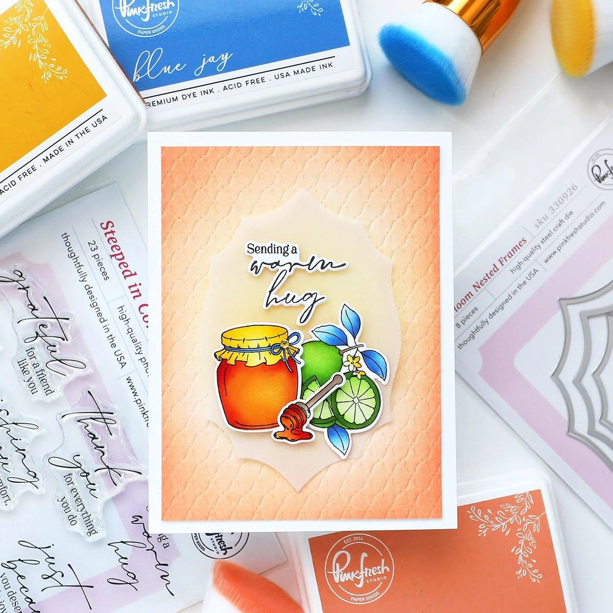 Pinkfresh Studio - Stencils - Steeped in Comfort-ScrapbookPal