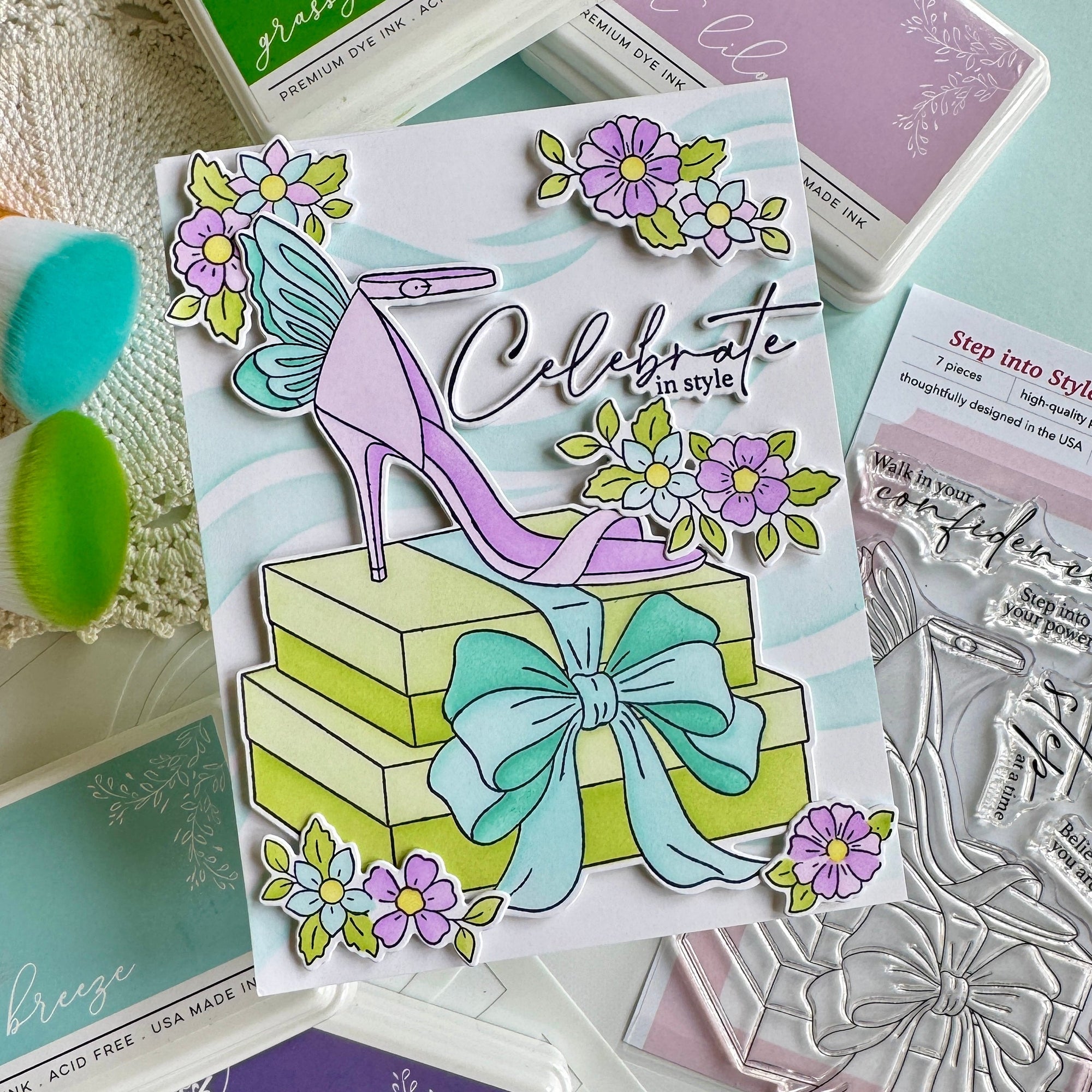 Pinkfresh Studio - Stencils - Step Into Style-ScrapbookPal