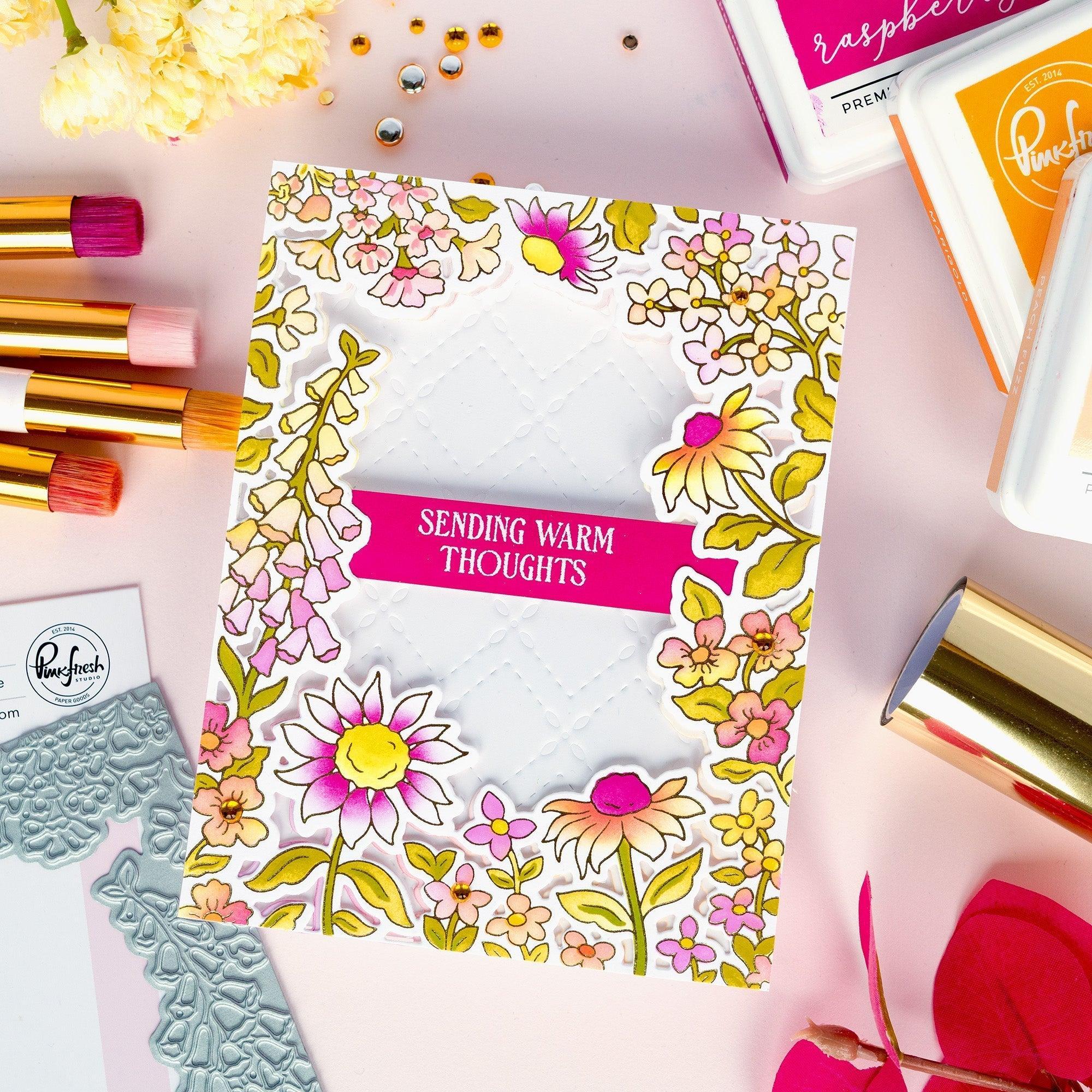 Pinkfresh Studio - Stencils - Sunlit Garden-ScrapbookPal