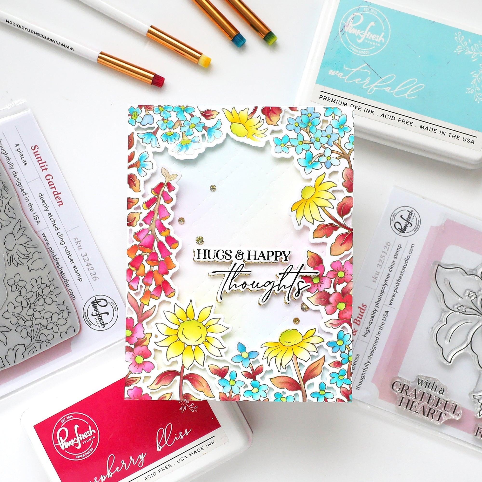 Pinkfresh Studio - Stencils - Sunlit Garden-ScrapbookPal