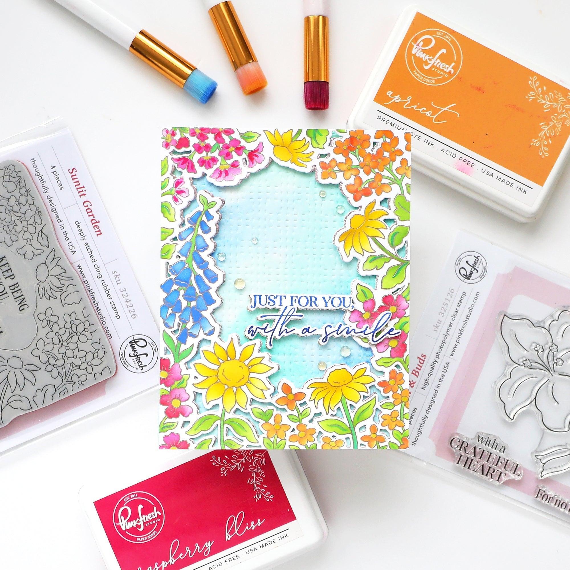 Pinkfresh Studio - Stencils - Sunlit Garden-ScrapbookPal