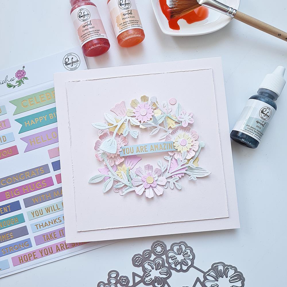 Pinkfresh Studio - Stencils - Sweet Blossoms-ScrapbookPal