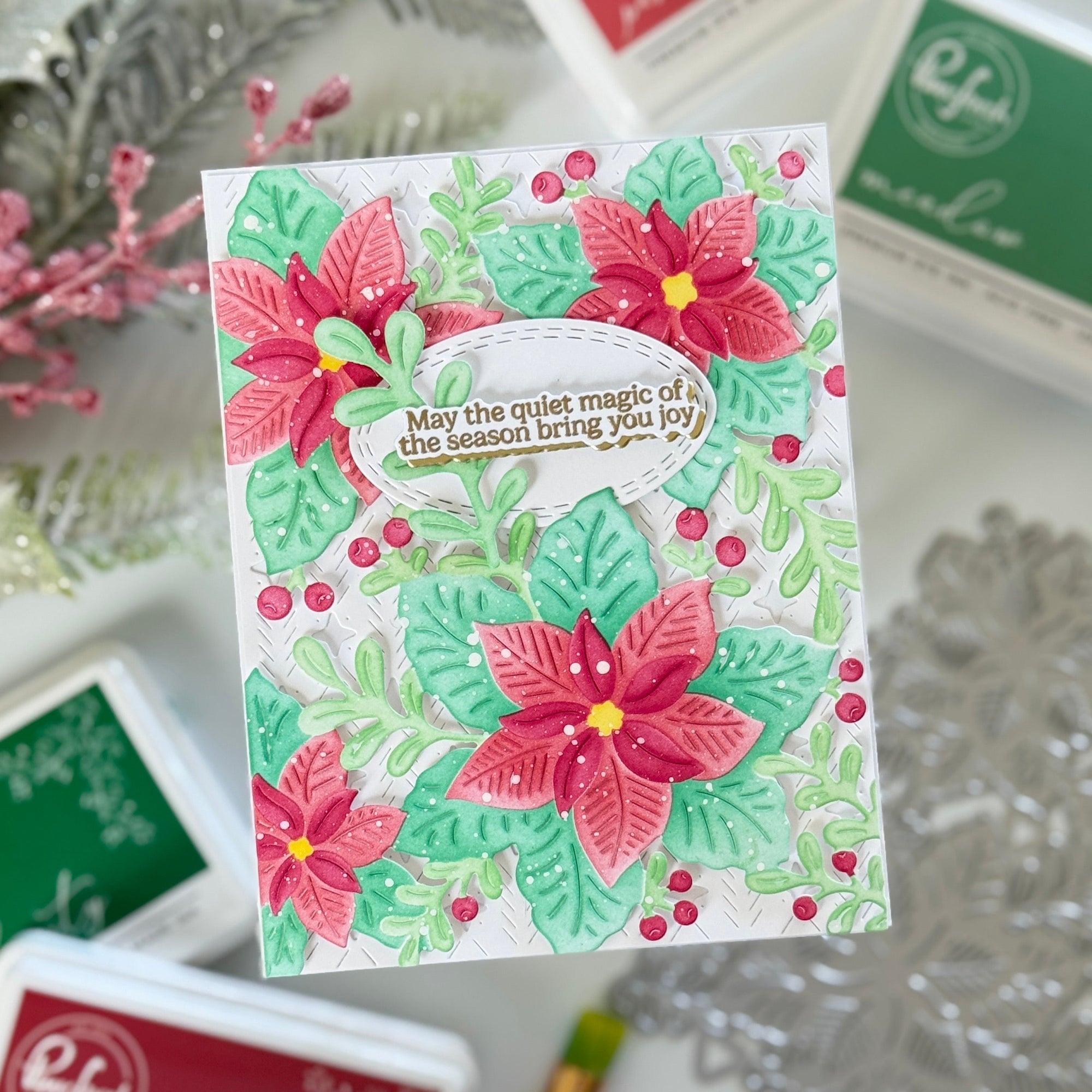 Pinkfresh Studio - Stencils - Whispers of Poinsettia-ScrapbookPal