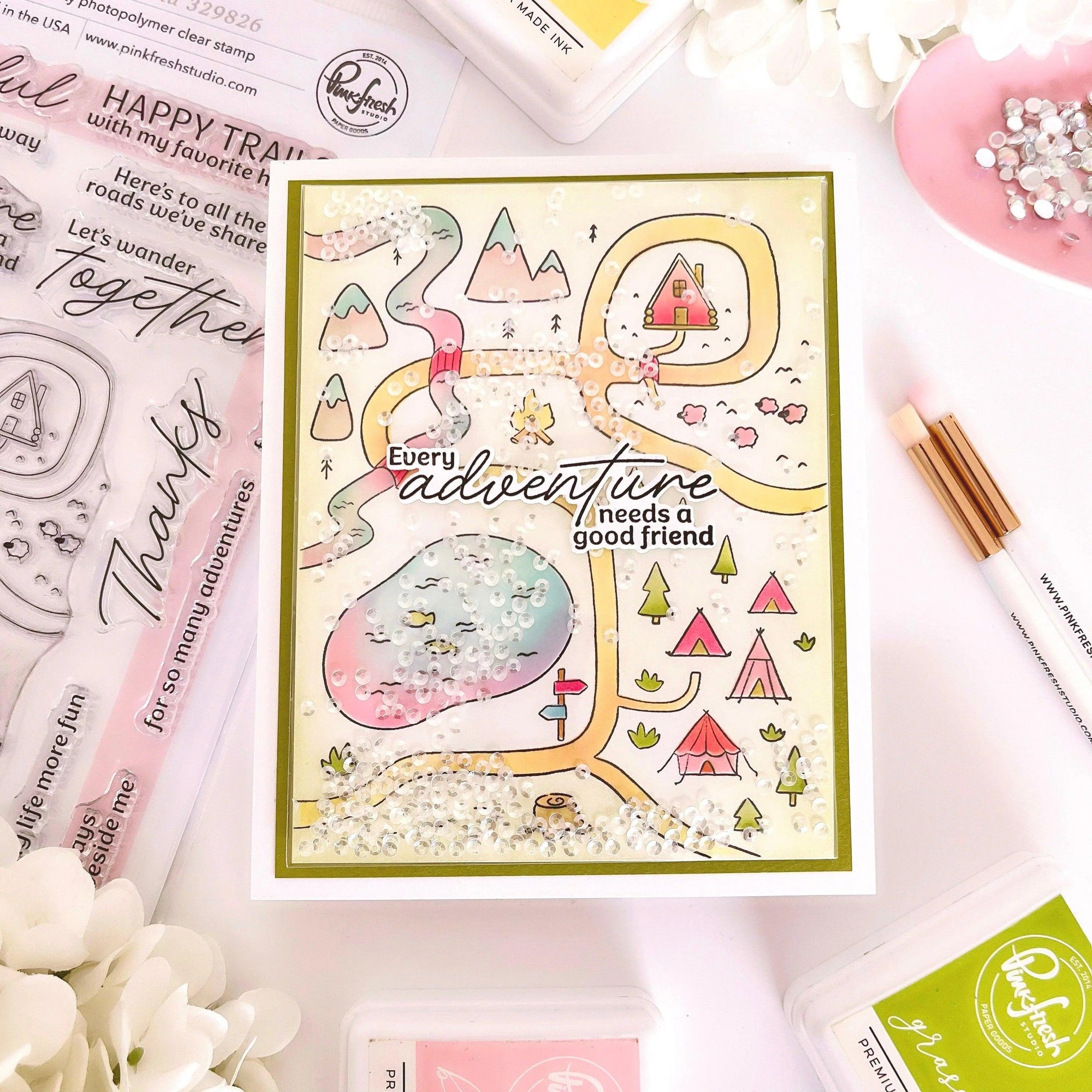 Pinkfresh Studio - Dies - Woodland Trails Sentiments-ScrapbookPal