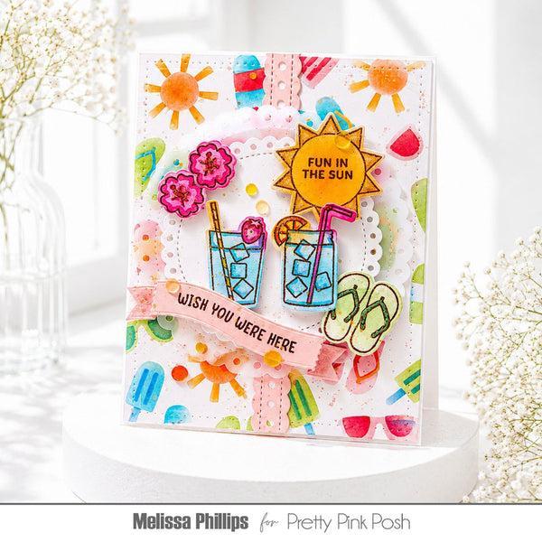Pretty Pink Posh - Clear Stamps - Summer Sips-ScrapbookPal
