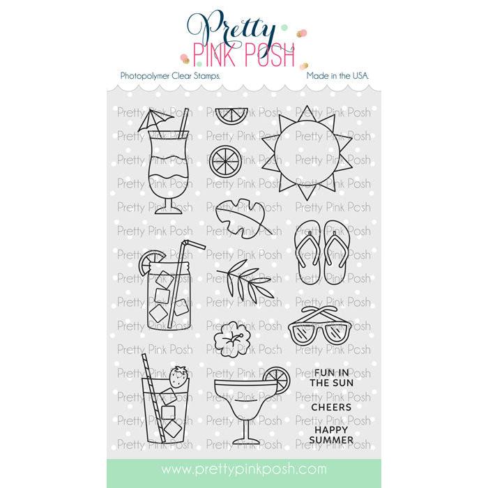 Pretty Pink Posh - Clear Stamps - Summer Sips-ScrapbookPal
