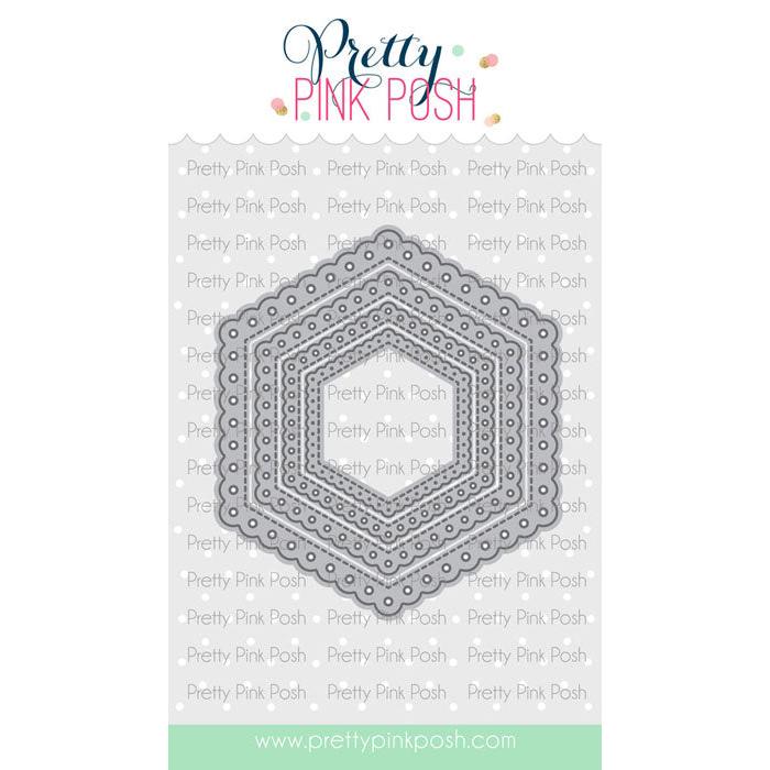 Pretty Pink Posh - Dies - Eyelet Hexagons-ScrapbookPal