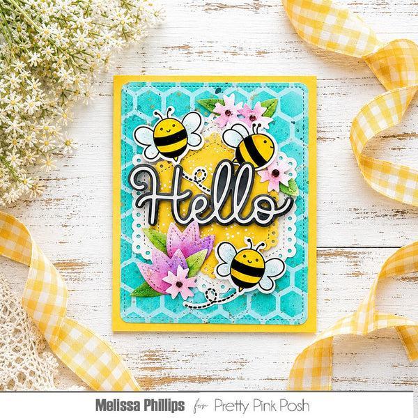 Pretty Pink Posh - Dies - Large Hello Shadow-ScrapbookPal