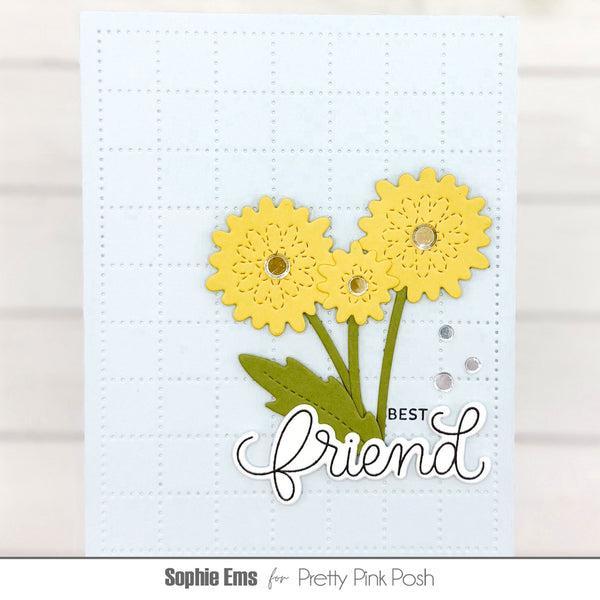 Pretty Pink Posh - Dies - Stitched Dandelions-ScrapbookPal