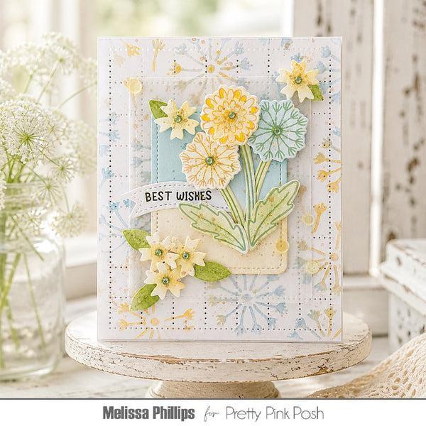 Pretty Pink Posh - Stencils - Dandelion Background-ScrapbookPal