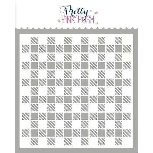 Pretty Pink Posh - Stencils - Gingham-ScrapbookPal