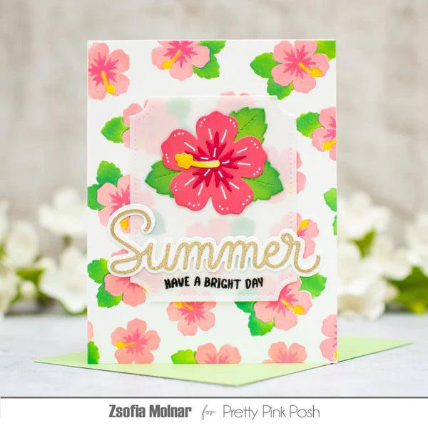 Pretty Pink Posh - Stencils - Layered Hibiscus-ScrapbookPal