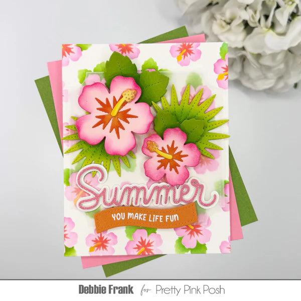 Pretty Pink Posh - Stencils - Layered Hibiscus-ScrapbookPal
