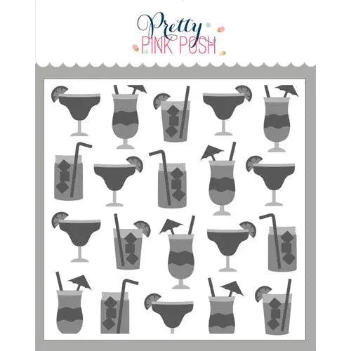Pretty Pink Posh - Stencils - Layered Summer Drinks-ScrapbookPal