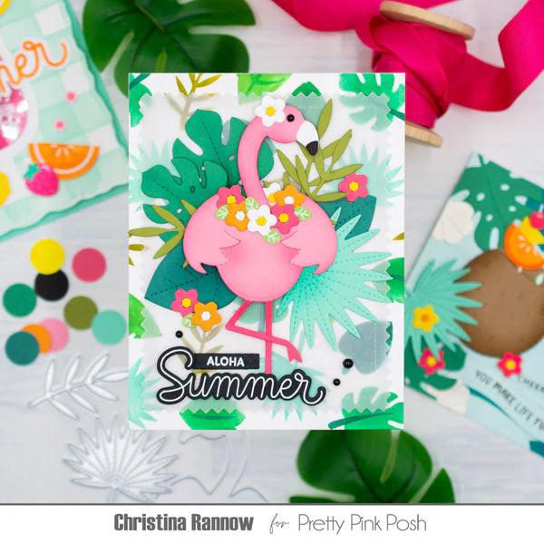 Pretty Pink Posh - Stencils - Layered Tropical Leaves-ScrapbookPal