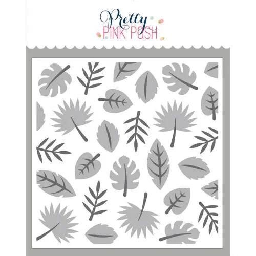 Pretty Pink Posh - Stencils - Layered Tropical Leaves-ScrapbookPal