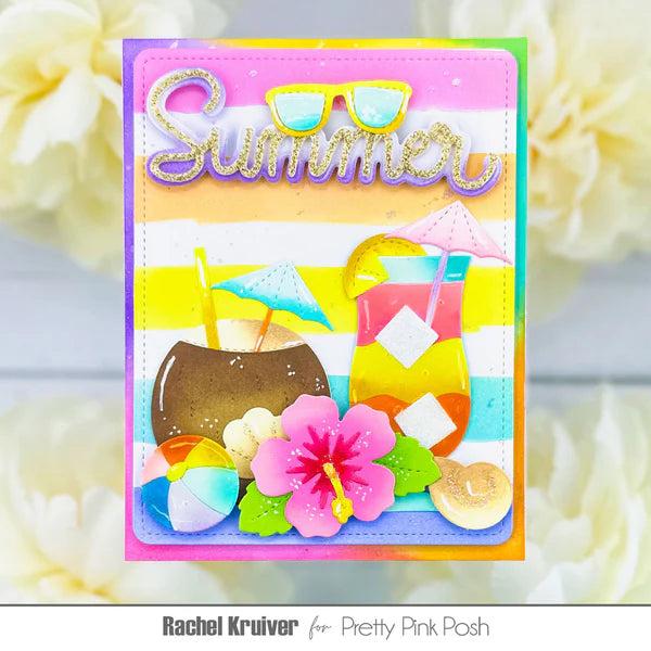 Pretty Pink Posh - Stencils - Watercolor Strips w/ Masks-ScrapbookPal