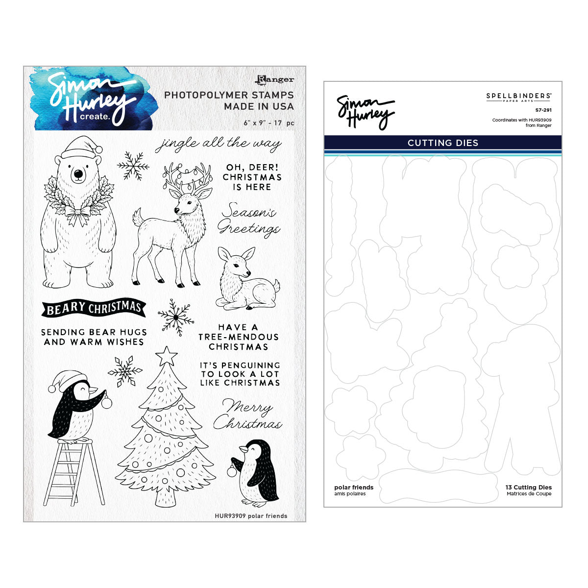 Ranger Ink - Simon Hurley - Clear Stamps &amp; Dies - Polar Friends-ScrapbookPal