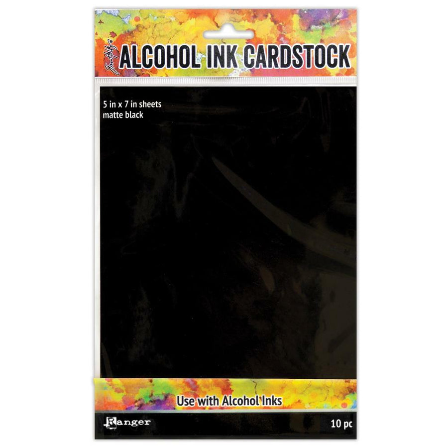 Ranger Ink - Tim Holtz - Alcohol Ink Cardstock - Black Matte, 10 pk