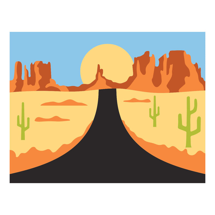 Spellbinders - Classic Road Legends 2.0 Collection - Stencils - Highway Horizons-Desert - Scratch &amp; Dent