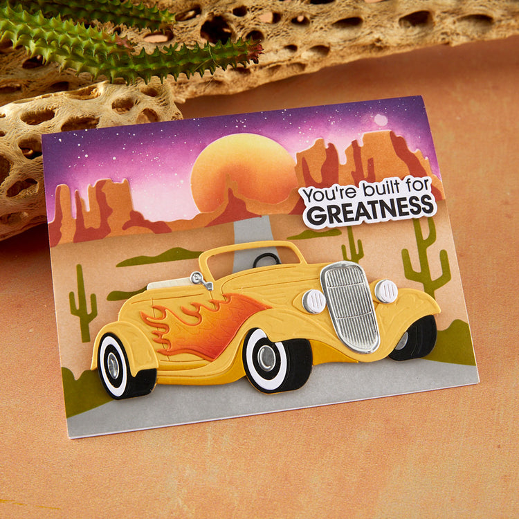 Spellbinders - Classic Road Legends 2.0 Collection - Dies - Hot Rod Flames - Scratch &amp; Dent
