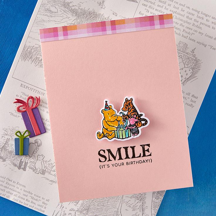 Simple Stories - Say Cheese Classic Pooh Birthday Collection - Clear Stamps &amp; Dies - Woo Hoo!-ScrapbookPal