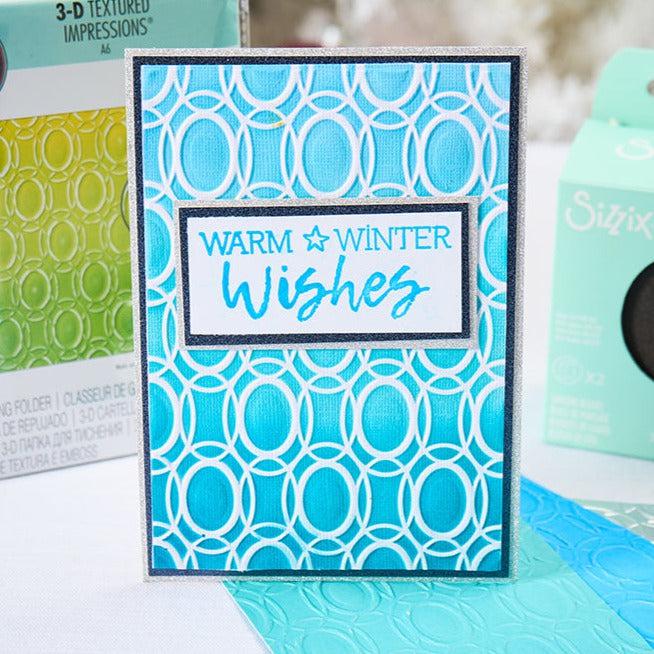 Sizzix - 3-D Textured Impressions Embossing Folder - Cosmopolitan, Golden Rings-ScrapbookPal