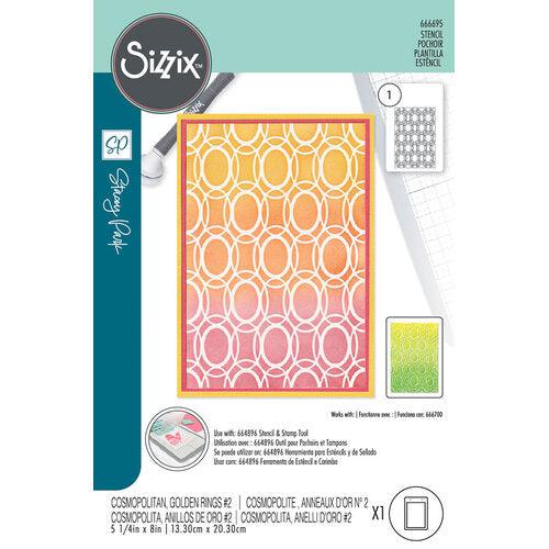 Sizzix - 3-D Textured Impressions Embossing Folder - Cosmopolitan, Golden Rings-ScrapbookPal