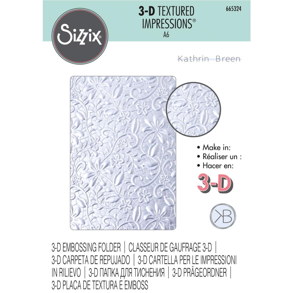 Sizzix - 3-D Textured Impressions Embossing Folder - Lacey-ScrapbookPal