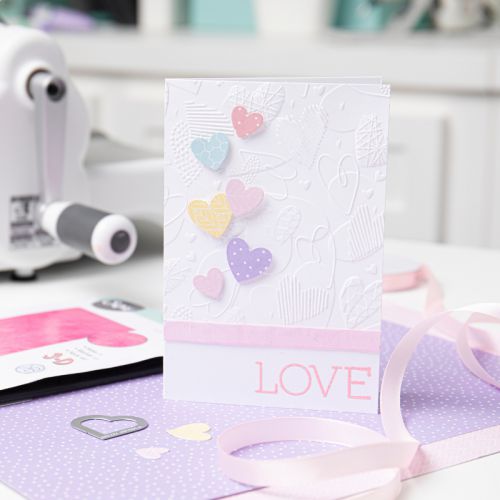 Sizzix - 3-D Textured Impressions Embossing Folder - Mark Making Hearts-ScrapbookPal