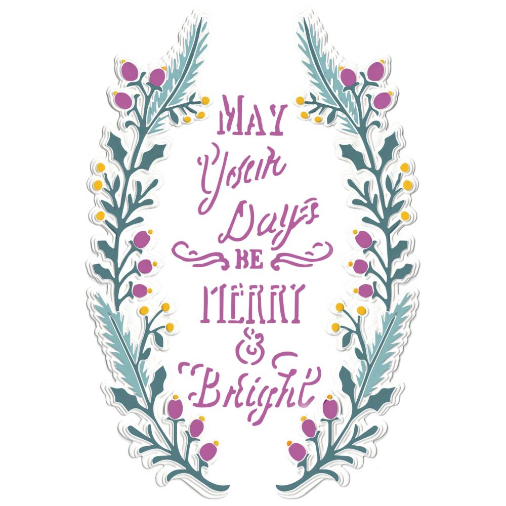 Sizzix - 3-D Textured Impressions Embossing Folder - Merry &amp; Bright-ScrapbookPal