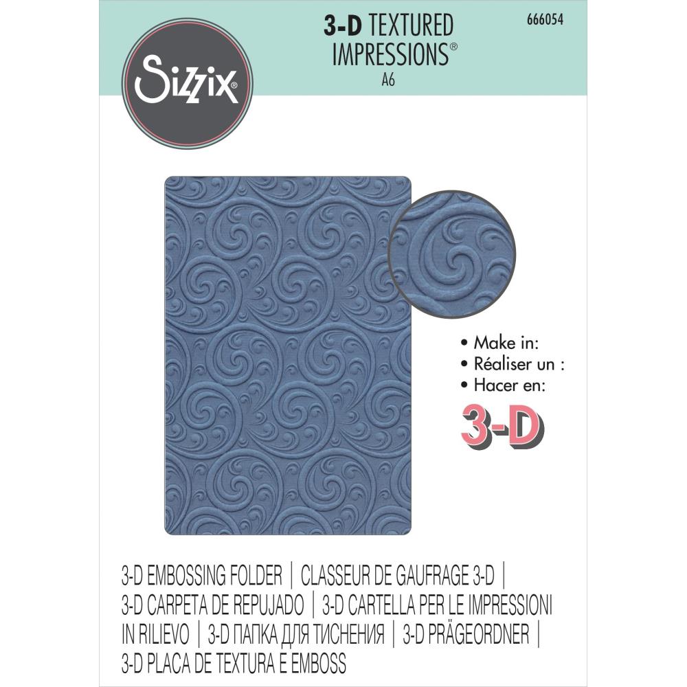 Sizzix - 3-D Textured Impressions Embossing Folder - Ornamental Spiral-ScrapbookPal