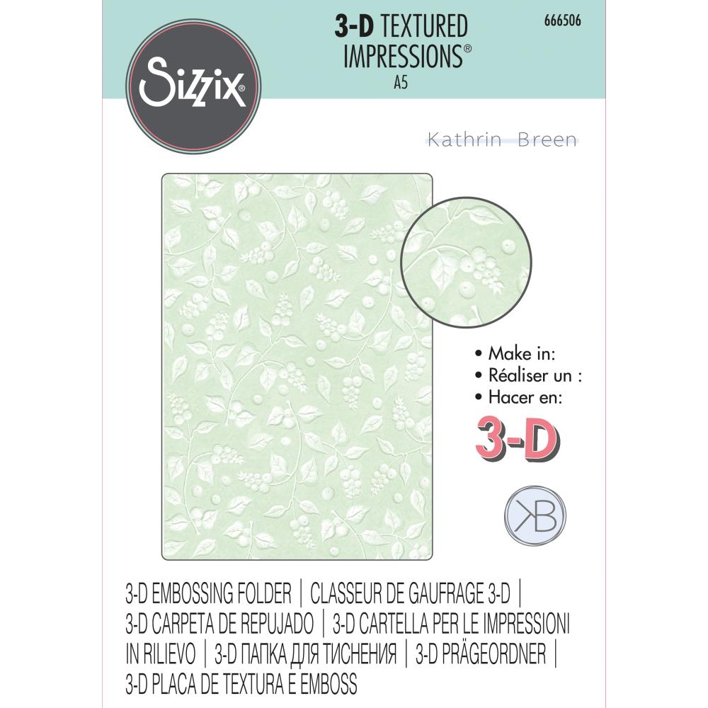 Sizzix - 3-D Textured Impressions Embossing Folder - Snowberry-ScrapbookPal