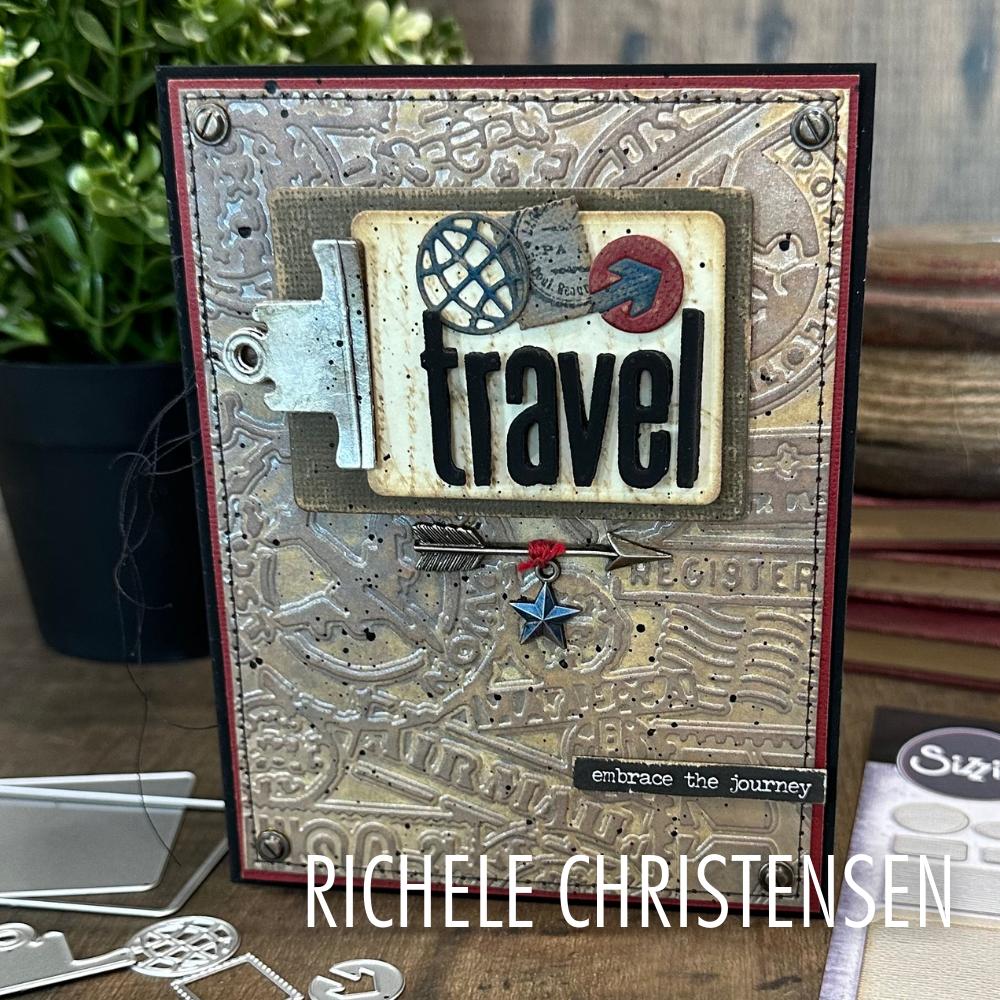Sizzix - 3-D Textured Impressions Embossing Folder - Vault Airmail-ScrapbookPal