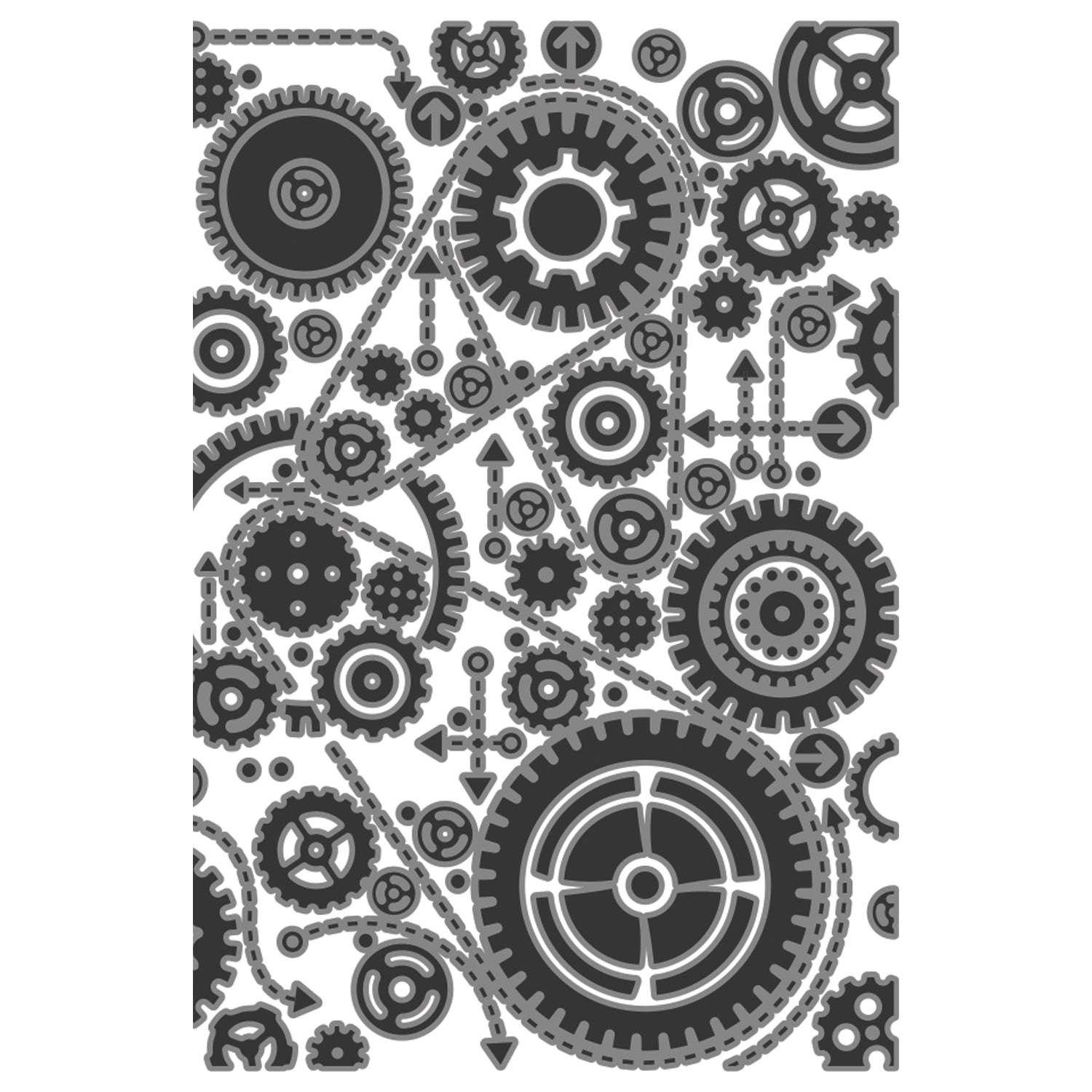 Sizzix - 3-D Textured Impressions Embossing Folder - Vault Gears-ScrapbookPal