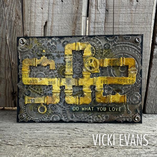 Sizzix - 3-D Textured Impressions Embossing Folder - Vault Gears-ScrapbookPal