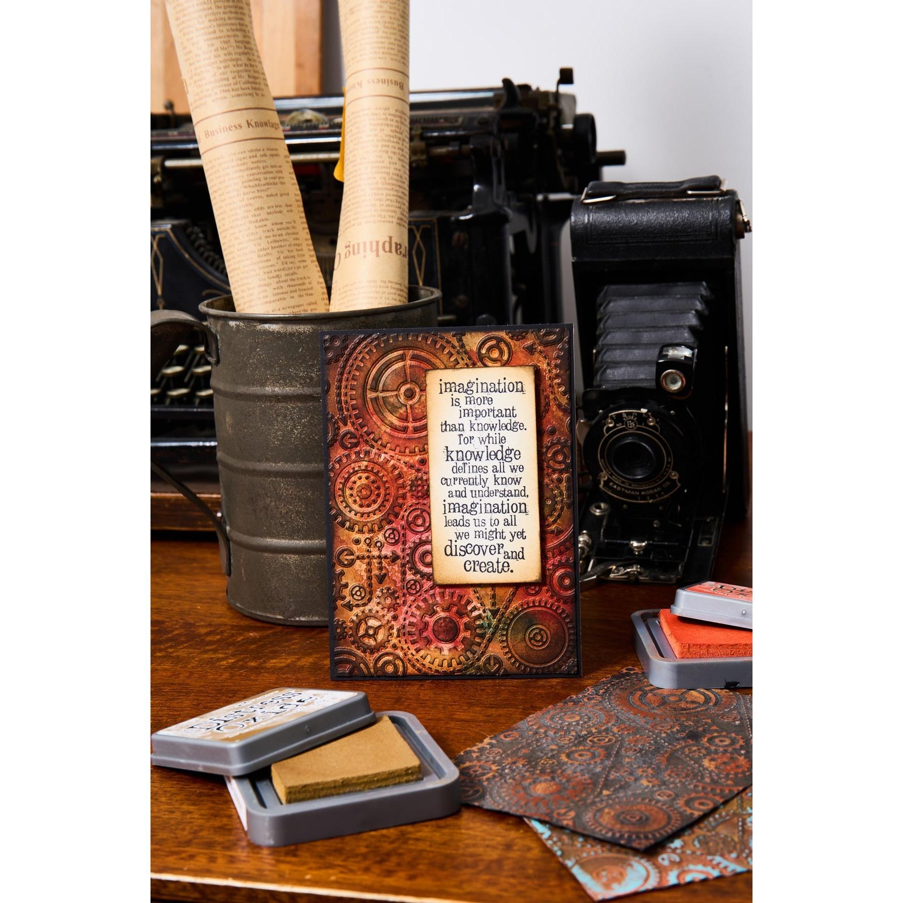 Sizzix - 3-D Textured Impressions Embossing Folder - Vault Gears-ScrapbookPal