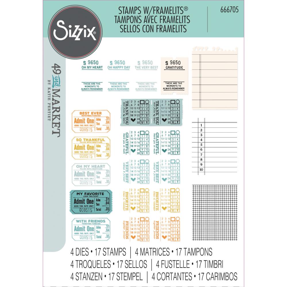 Sizzix - 49 and Market - Clear Stamps &amp; Framelits Dies - Forever Journal Essentials-ScrapbookPal