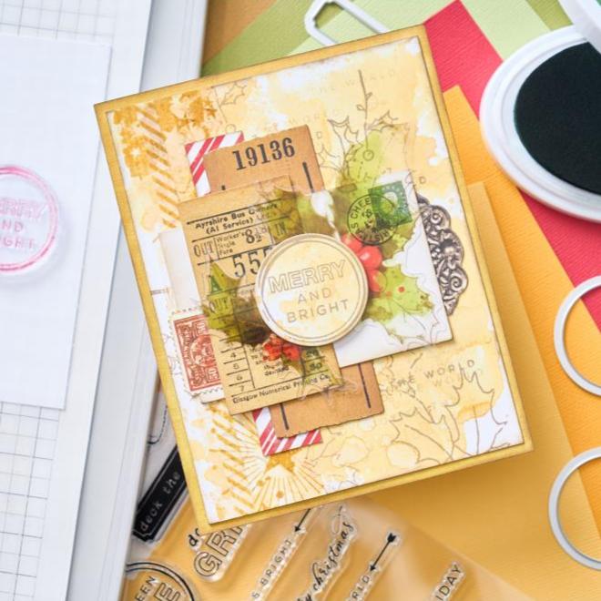 Sizzix - 49 and Market - Clear Stamps &amp; Framelits Dies - Jolly Sentiments-ScrapbookPal