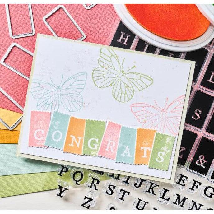 Sizzix - 49 and Market - Clear Stamps &amp; Framelits Dies - Tab Stamp Alpha-ScrapbookPal