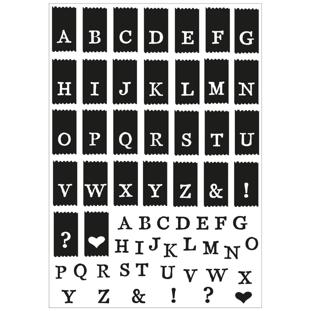 Sizzix - 49 and Market - Clear Stamps &amp; Framelits Dies - Tab Stamp Alpha-ScrapbookPal